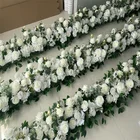 Wedding White Wedding Customized Background Wall Artificial Flower Runner For Decoration