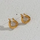 Gold Plated Pvd Plated Irregular Earrings Geometric 18k Gold Plated Rope Chain Geometric Hoop Earrings