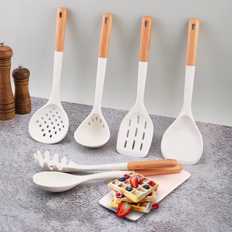 Hot sale modern kitchen accessories cooking tools soft durable silicon cooking tool set silicone spatula set