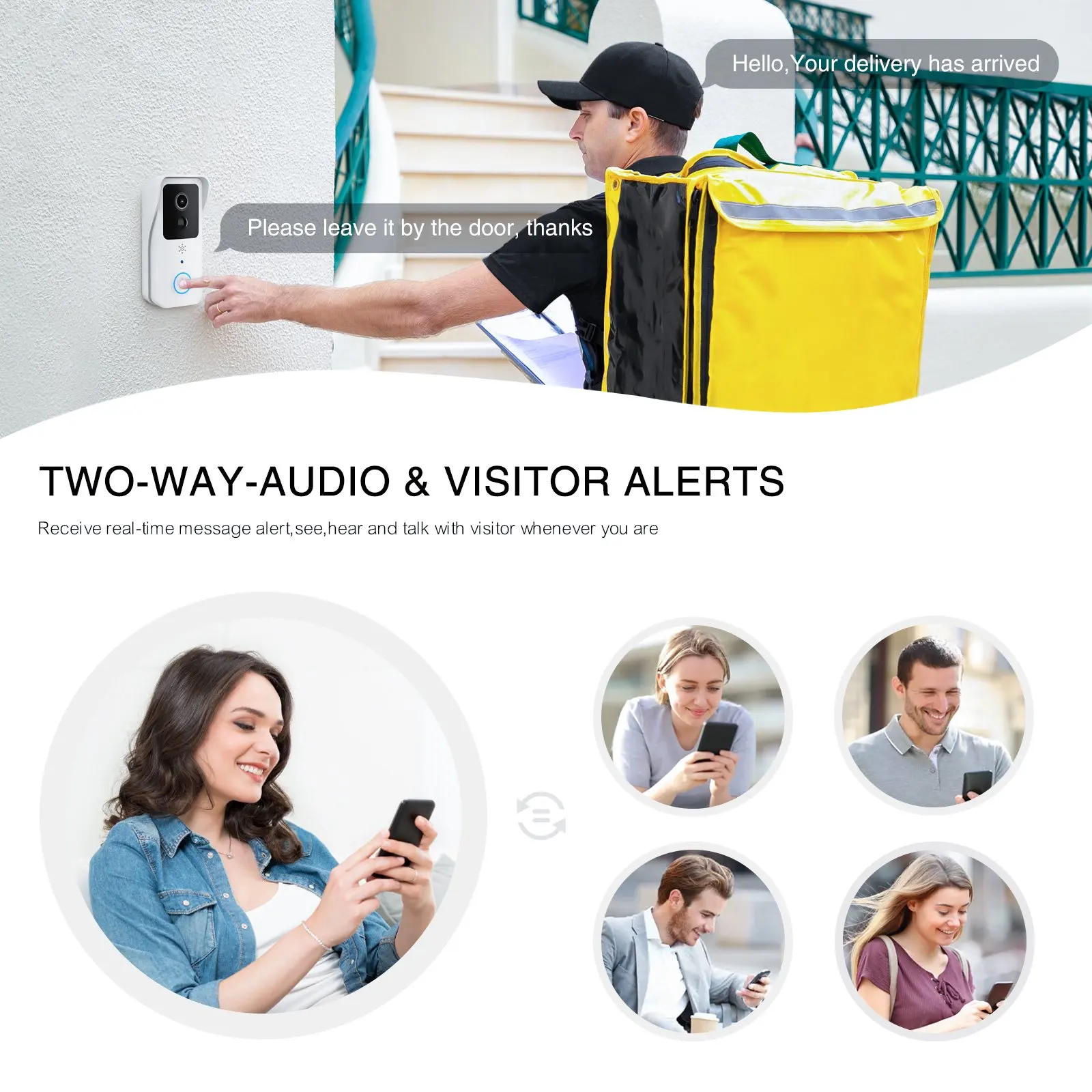 T32 Tuya Video Doorbell Waterproof Camera Supports 2.4g Hz/5g Hz Dual