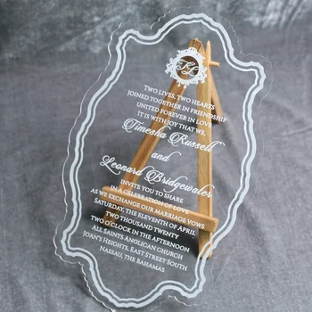 Indian Transparent Acrylic Clear Glass Acrylic Wedding Invitations With Envelope