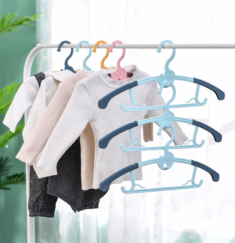 DS964 Adjustable Hangers Non-Slip and Extendable Laundry Infant Hangers Basics Retractable Toddler Infant Baby Plastic Hangers