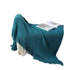 Chunky Amazon Best Selling New Designs Air Conditioning Solid Tassel Chunky Baby Knitted Throw Blanket