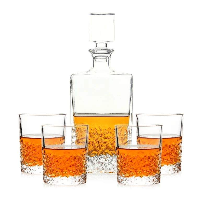 Elegant Whiskey Glass Decanter Lead Free Carafe Liquor Scotch Brandy Bottle Gift 