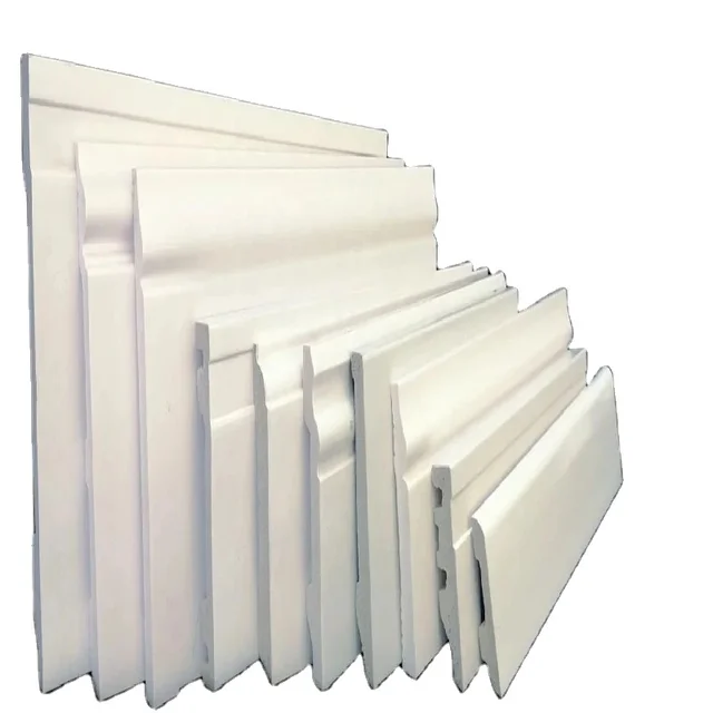 4cm Modern White PS Skirting Lines Plastic Baseboard Flooring Molding