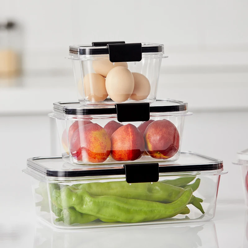 Dropshipping- 600ml Plastic Container Clear Kitchen Food Storage Boxes Container Set Food Containers with Lids for Organization