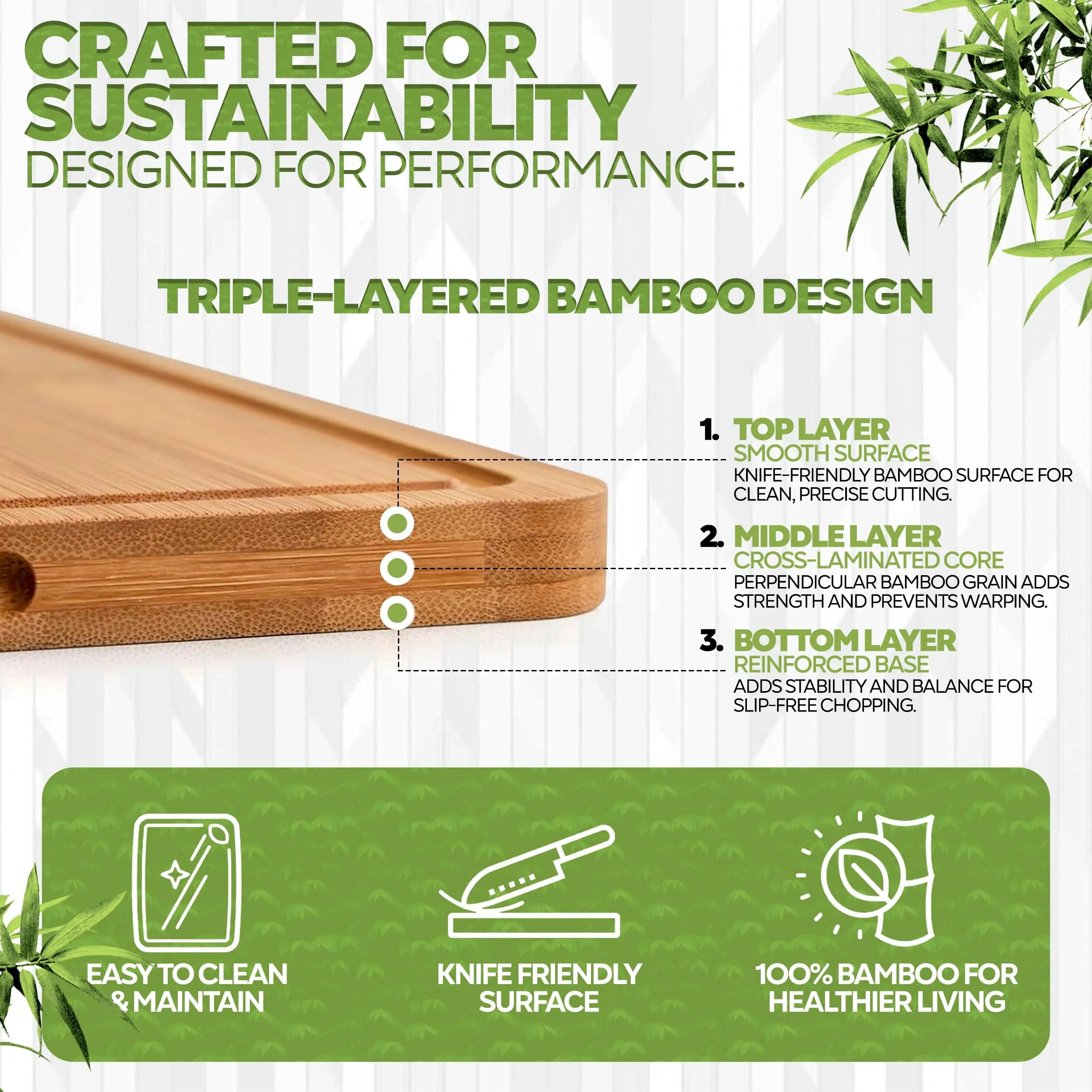 product bamboo cutting board set of 3 reversible with juice grooves non toxic kitchen chopping board with handle for meat veggies-8