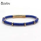 Bracelet Stainless Bracelet Stainless Steel Fashion Genuine Stingray Leather Bracelet Women Customized Private Logo