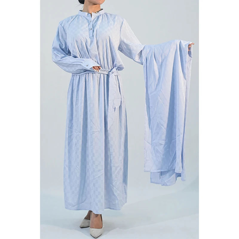 Custom Logo Women's Retro A-Line Dress Breathable Round Neck Skirt Traditional Muslim Formal Clothing supplier