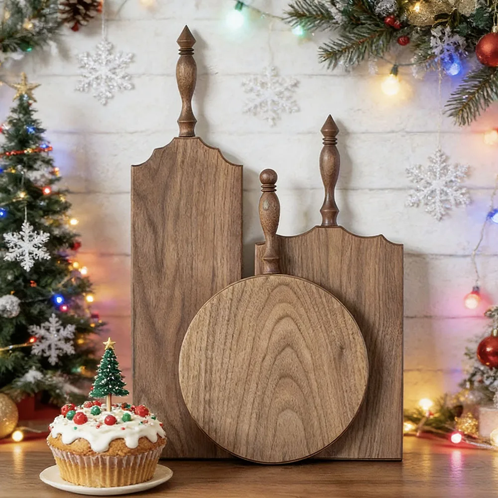 Irregular Christmas Double Kitchen Creativity Retro Solid Wood Bread Dessert Fruit Steak Chopping Cutting Board