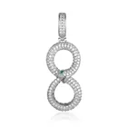 Snake Snake Head Number 8 Initial Full CZ Micro Insert Zircon Big Copper Gold Filled Pendant Necklace Women