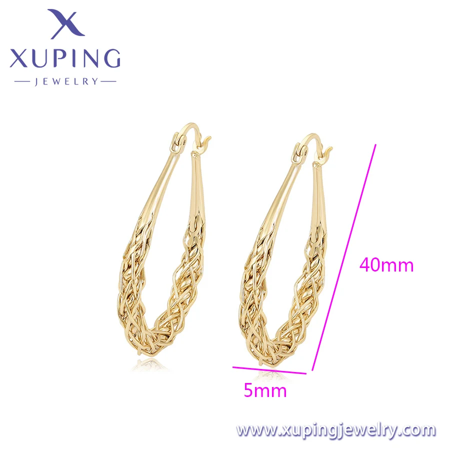 X000765685 xuping jewelry fashion simple Hollow out earring 14K gold hoop earrings fine jewelry earrings women luxury 2023