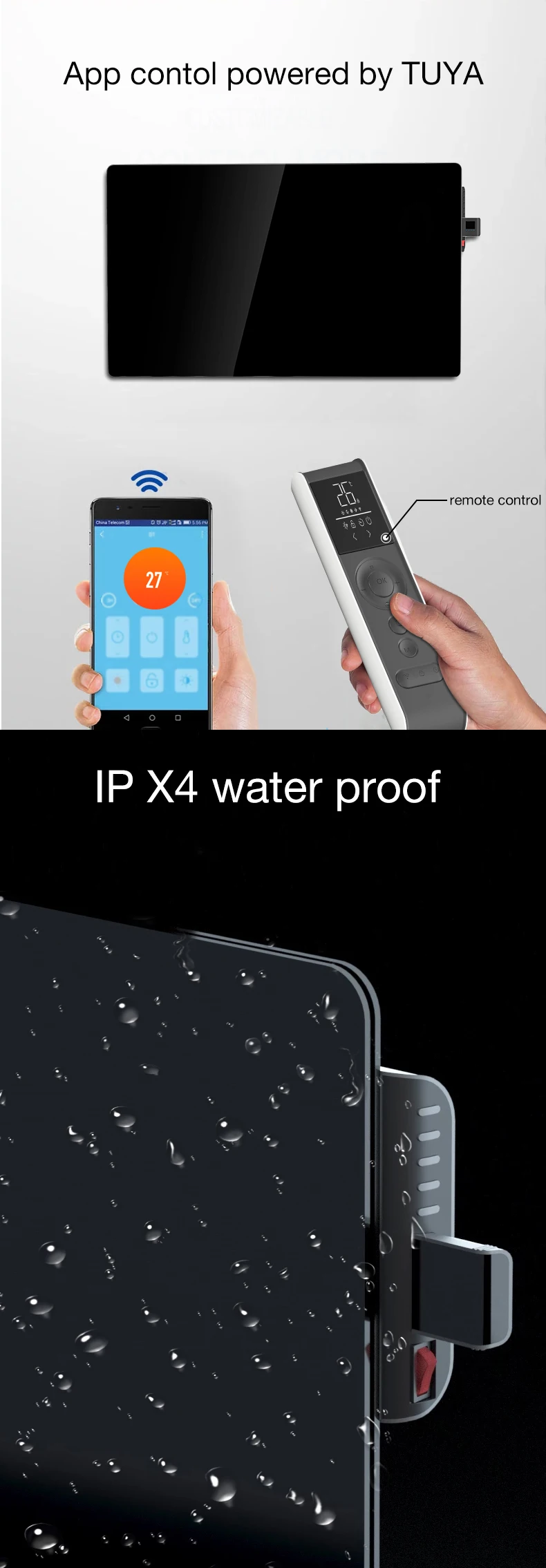 Infrared Tempered Glass Panel, Electric, CB - detail 6