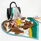 Scarves Square Scarf 90*90 Cm Fashion Business Style Satin Silk Scarves With Customized Design