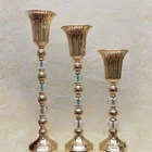 Luxury Metal Centerpieces Flowers Vases With Crystal