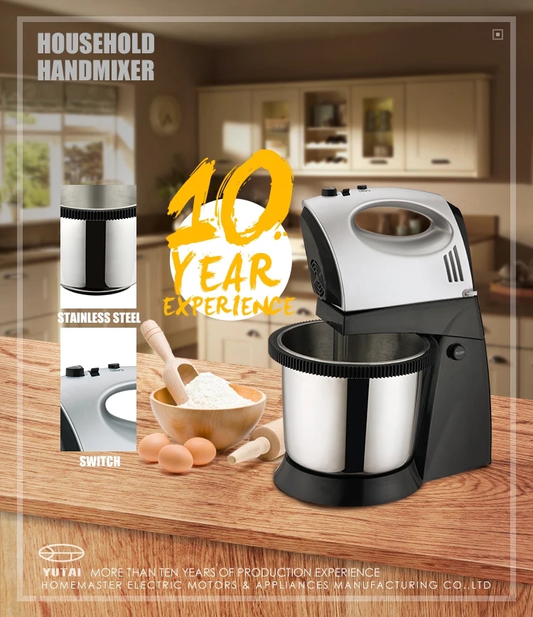 Misturador manual super de plástico de 5 velocidades com tigela giratória CE ROHS