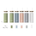 Cup Hot Sales BPA Free Bamboo Lid Silicone Sleeve Drinking Glass Tumbler Cup With Straw 15 Oz