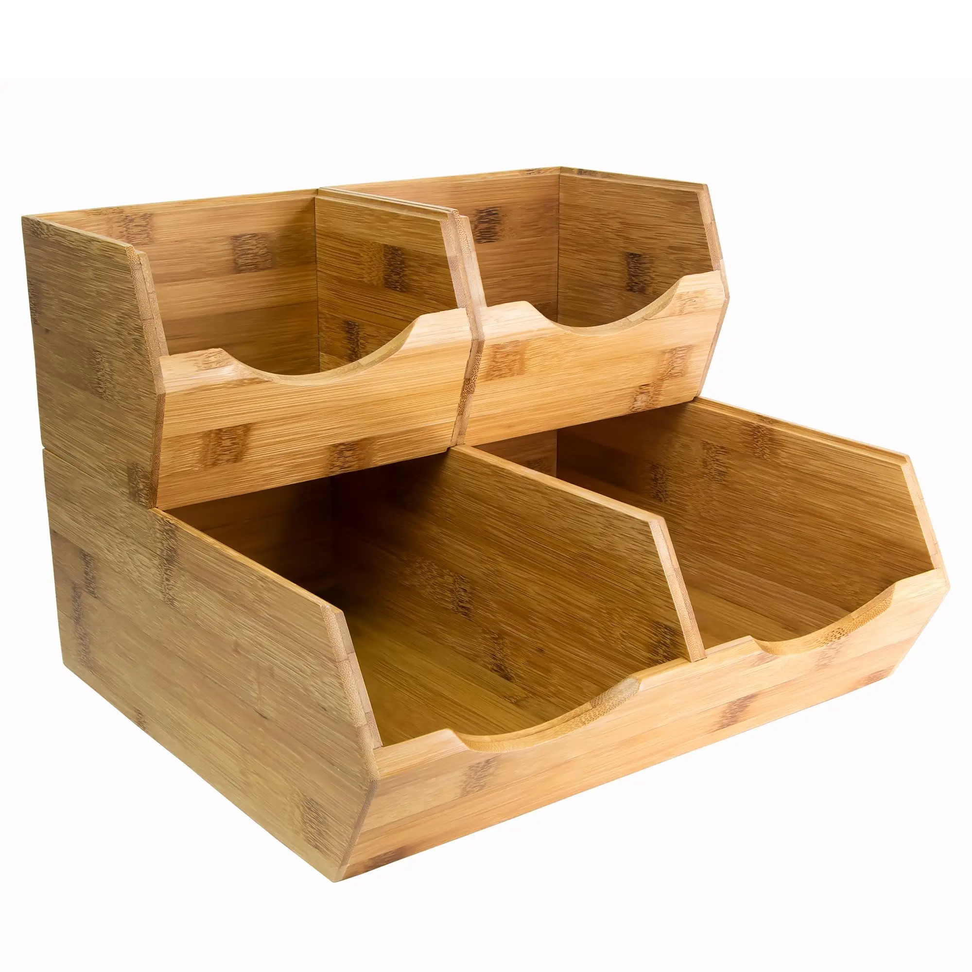 product 4 pieces bamboo organizer box storage holders racks fruits basket vegetable storage containers snack kitchen storage-6