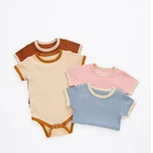 Onesie Custom Oem Manufacturer 100% Cotton Short Sleeve Onesie Baby Rompers Summer Organic Print Custom Baby Bodysuits