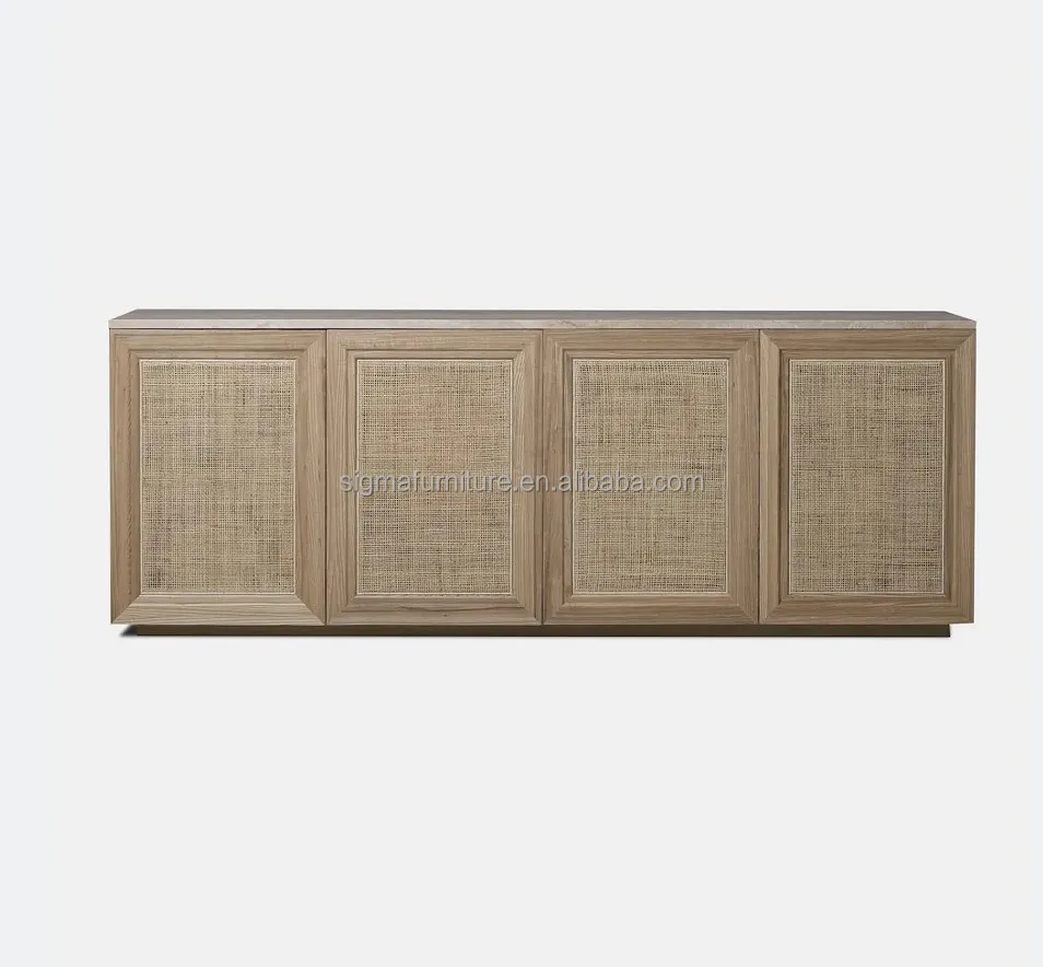 Living room console table storage cabinet  wood furniture dining room 4-door sideboard