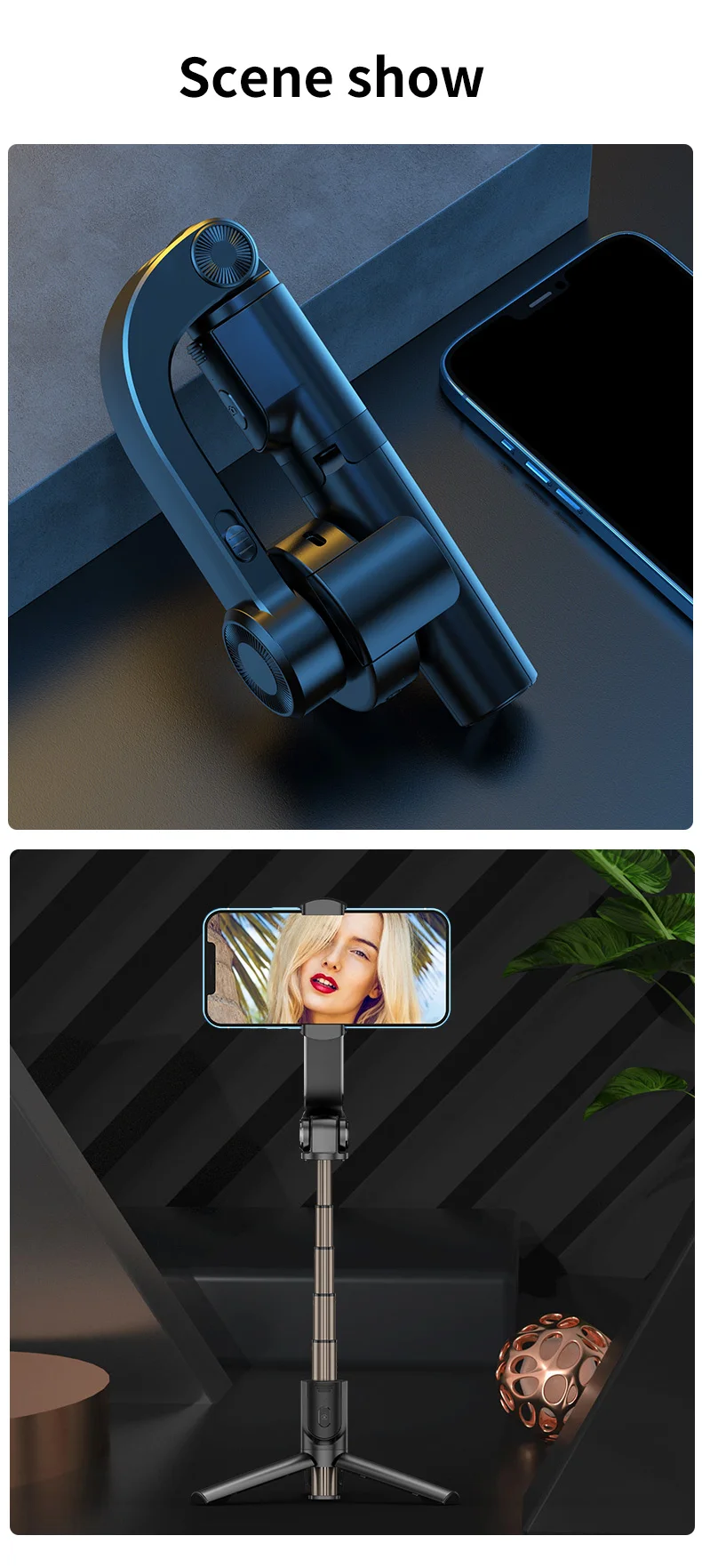 Smooth Axis Handheld Gimbal Stabilizer Video Vlog Tripod Cell Phone Selfie Stick