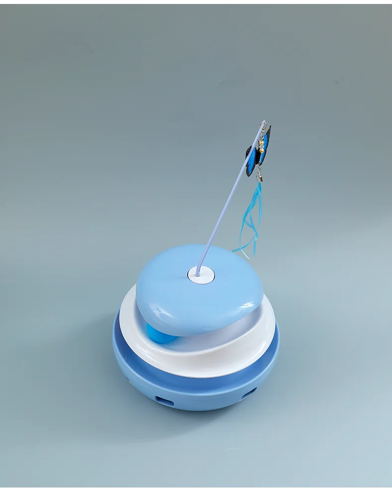 Smart Electric Cat Turntable Toy with Butterfly Teaser Stick Relieve Boredom Anxiety Interactive Play Toy for Cats Pet Products manufacture