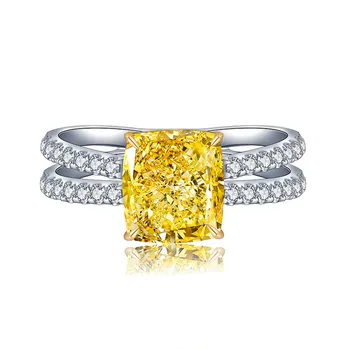 Special Design Widely Used S925 Sterling Silver 18k Gold Plated Cultivated Yellow Gem Ring