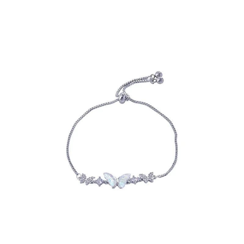 High quality luxury niche exquisite zircon butterfly titanium steel bracelets women