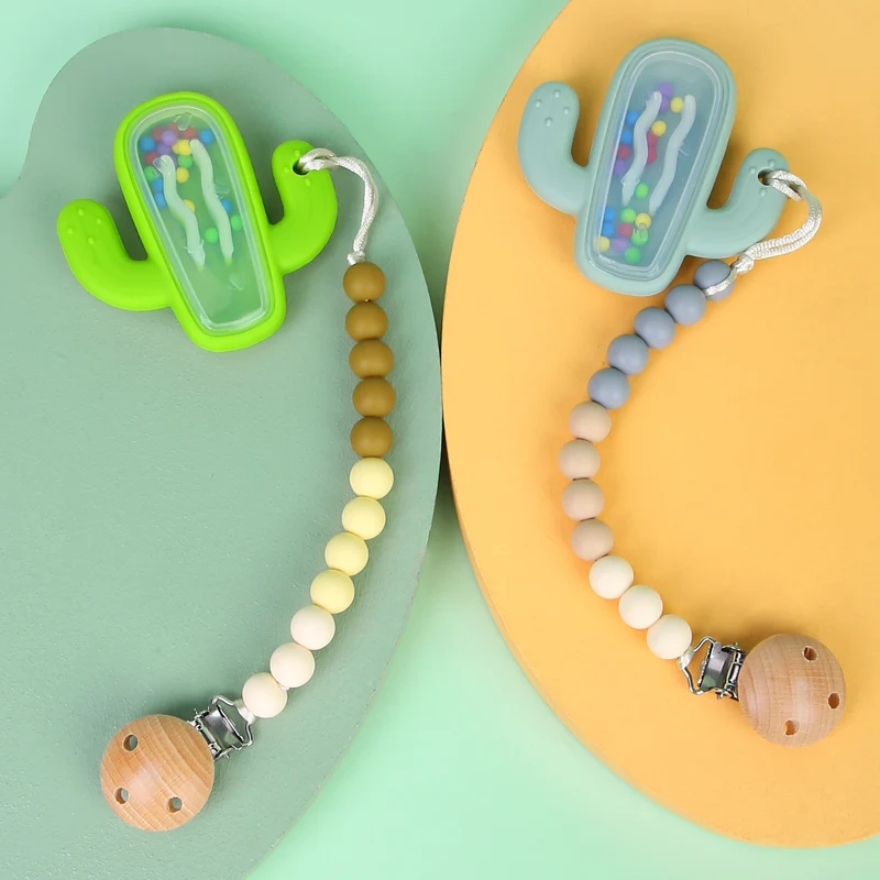 New Born Baby Food Grade Soft Silicone Rattles Sensory Toys Baby Teethers For Babies Kids