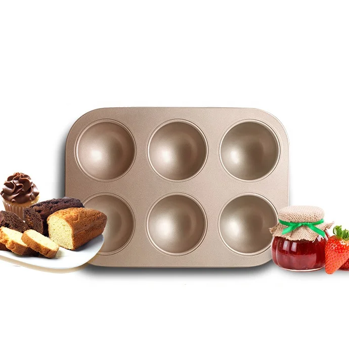 4 6 9 12 cavities non stick half round cake baking tray carbon steel oven cake bread muffin Aluminum alloy cake molds