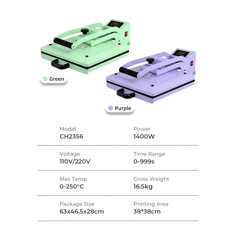 Big Open Heat Press 38x38cm with Pressure Knob