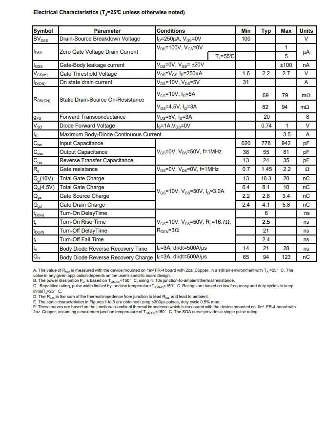 AO4468 4468 10A 30V AO4466 4466 8.5A 30V AO4485 4485 11A 40V AO4486 4486 4.2A 100V SOP-8晶体管,用于DC/DC转换器