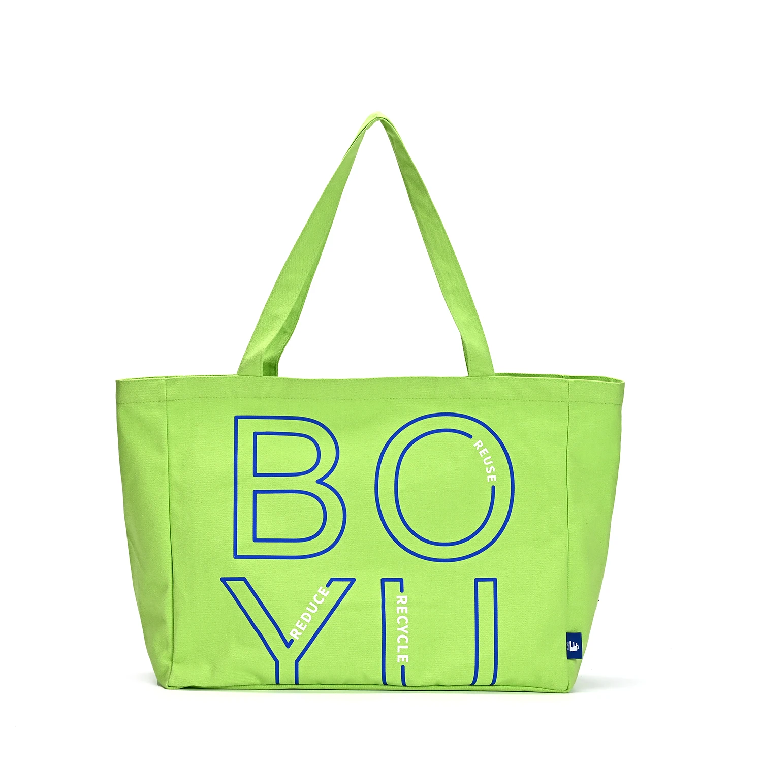 Hot Selling Customized Eco-Friendly GREEN Reusable Waterproof Cotton Bag Custom Shopping Recyclable Logo manufacture