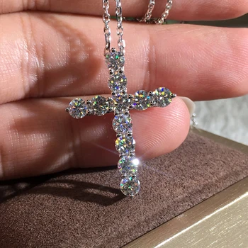 Hot Sale Fashionable Jewellery KYNL082 Crucifix Shape Shine Zircon Custom Necklaces For Women