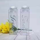 Wholesale Custom Logo 500ml Shape Milk Box Plastic Clear Water Bottle