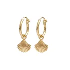 Jewelry Shell Gemnel High Quality Jewelry 925 Silver 18k Gold Plated Shell Huggie Hoop Earrings