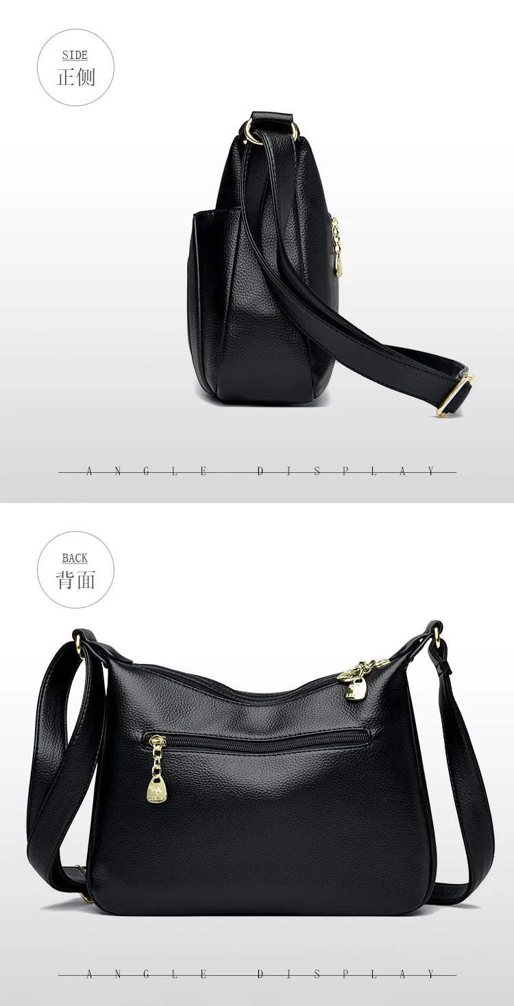 Classy Handbag with Large Capacity Simple Handbag New Fashion Ladies PU Handbag Shoulder Bag Messenger Bag