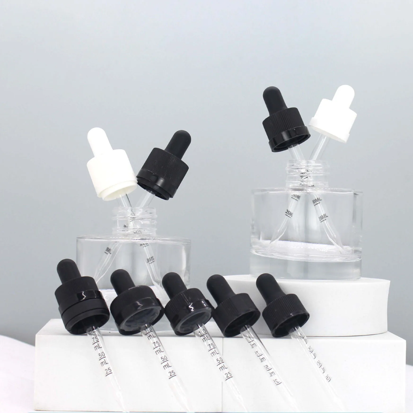 410 measured marked 1ml glass graduated dropper  essential oil  dropper cap  white anti theft dropper cap-28