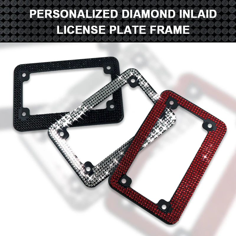 Customized Bling License Plate Frame for Motorcycle details