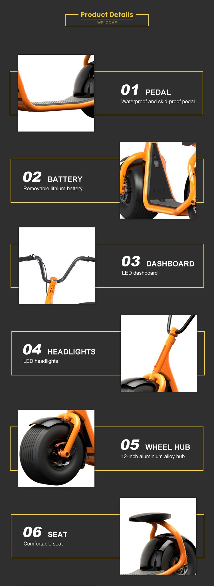 Fashion Self Balance ID Card EEC/COC New Self Balance Electric Scooter K1S Good Quality Citycoco Electric Adult Scooters