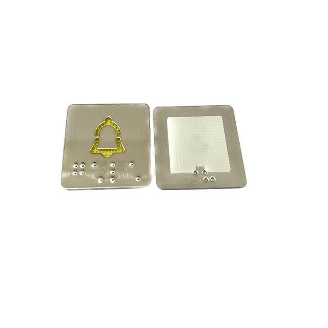 Stainless Steel Elevator Button Faceplate with Customized Characters and Square Shape for Modern Elevators
