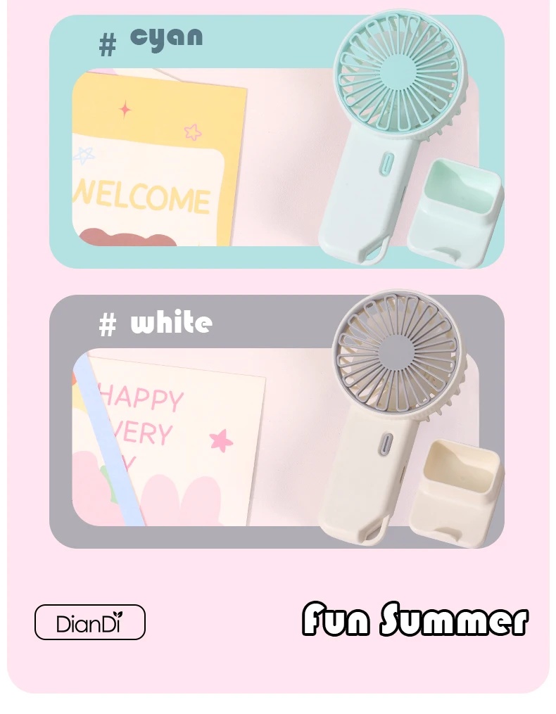 Charging Plastic Three-speed Fan, DD8112, USB, Portable - detail 14