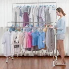 Coat Rack Clothes Drying Rack X Type Folding Movable Coat Clothes Warehouse Drying Laundry Rack