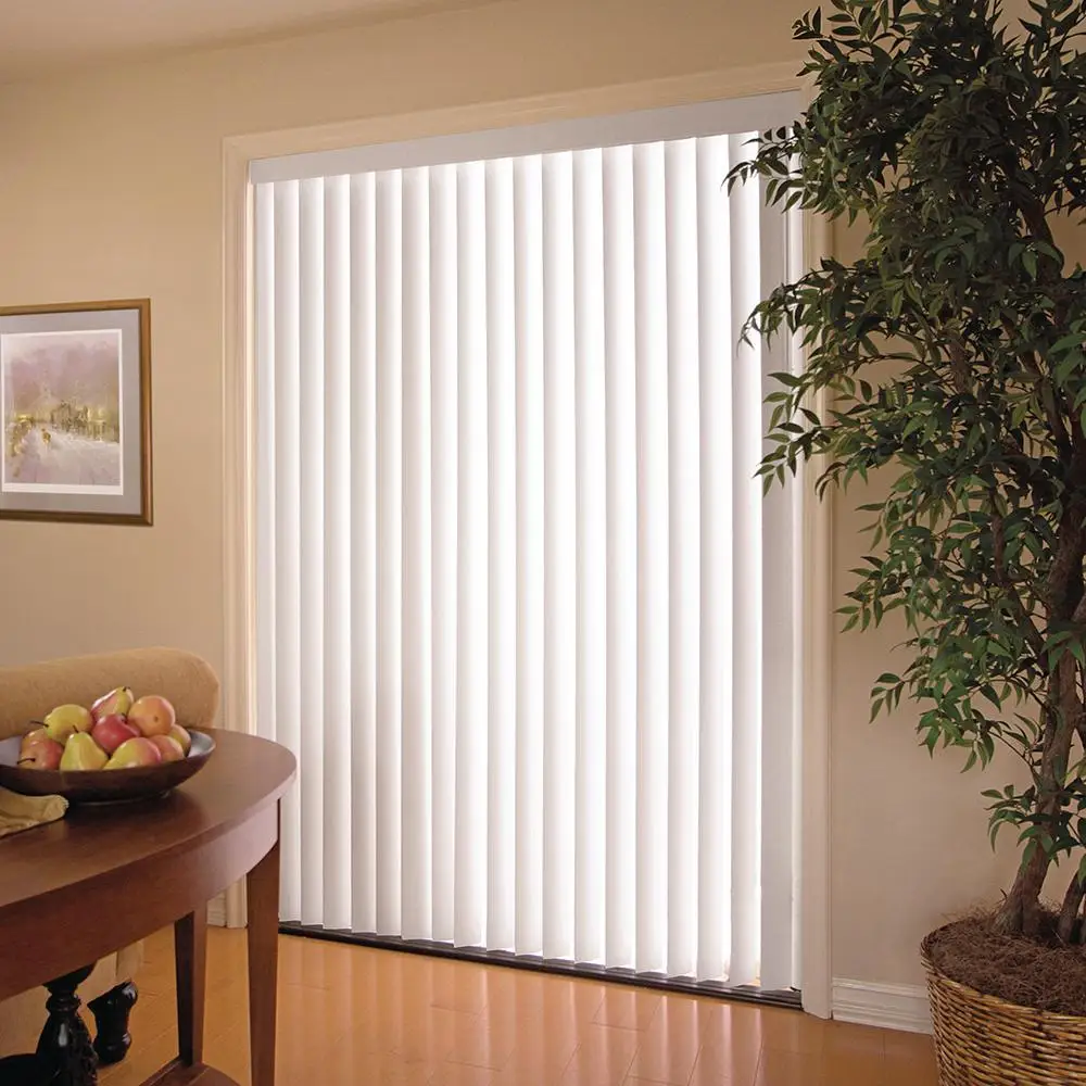 white vertical blinds