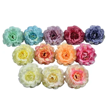 Wholesale Artificial Small Rose Flowers  Silk 5cm DIY Cake Artificial Background Decorative Flower Head