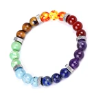 Jewelry Amethyst Chakra Jewelry Wholesale Natrual Stone Amethyst Agate Regalite 7 Chakra Bracelets