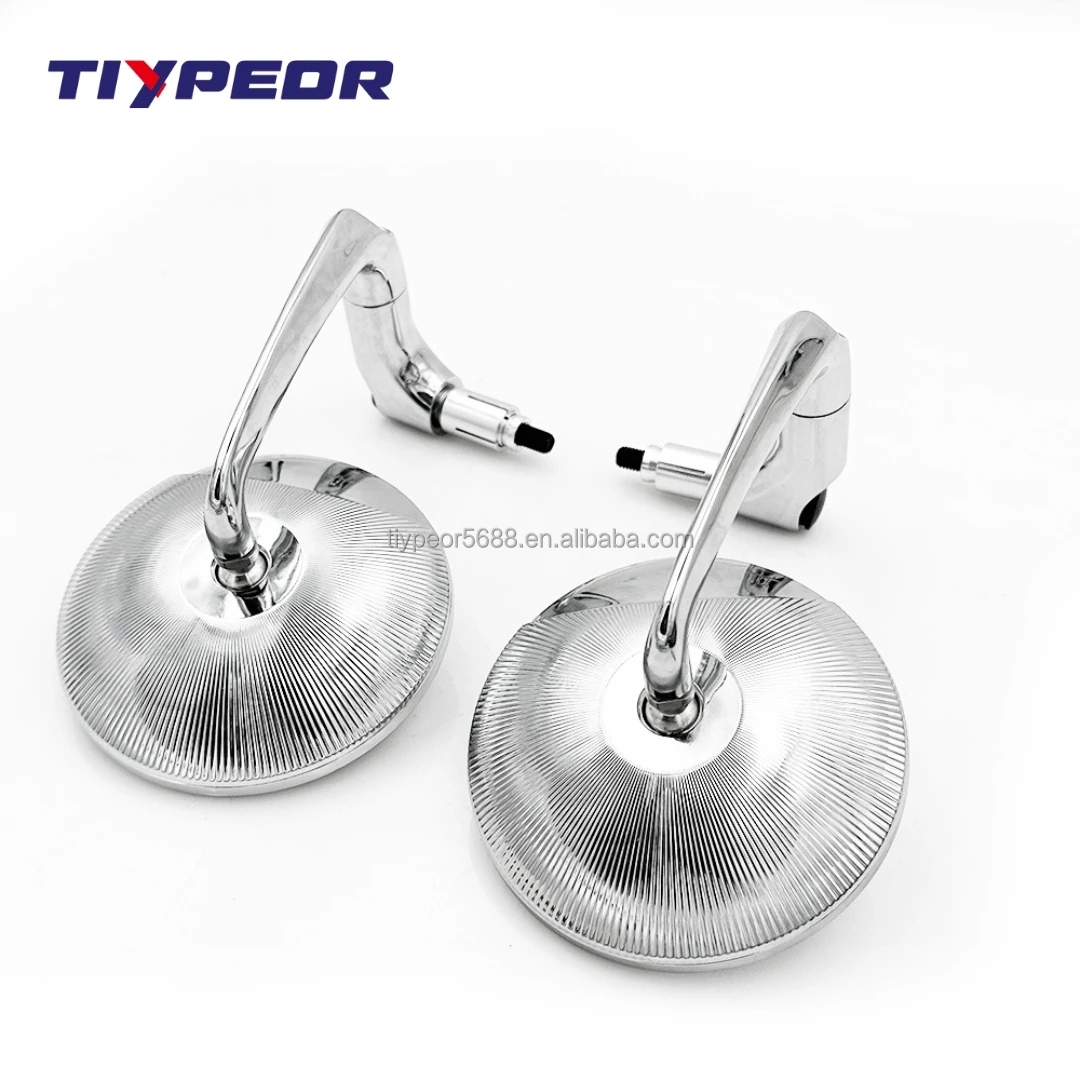 product tiypeor high quality chrome round motorcycle rearview mirror with convex glass and handle bar mirror-9