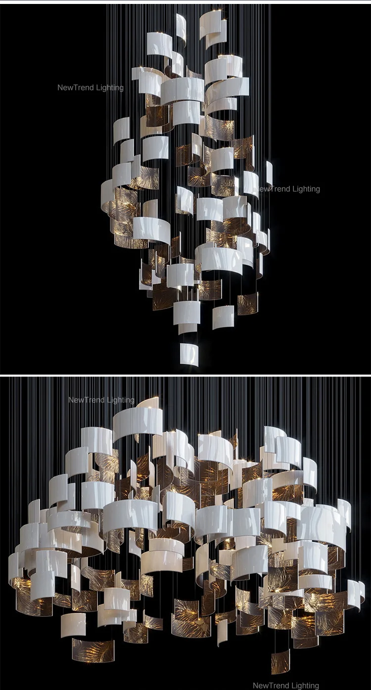 cpl 353 contempoarry custom indoor decoration lamp hotel villa staircase led chandelier light-1