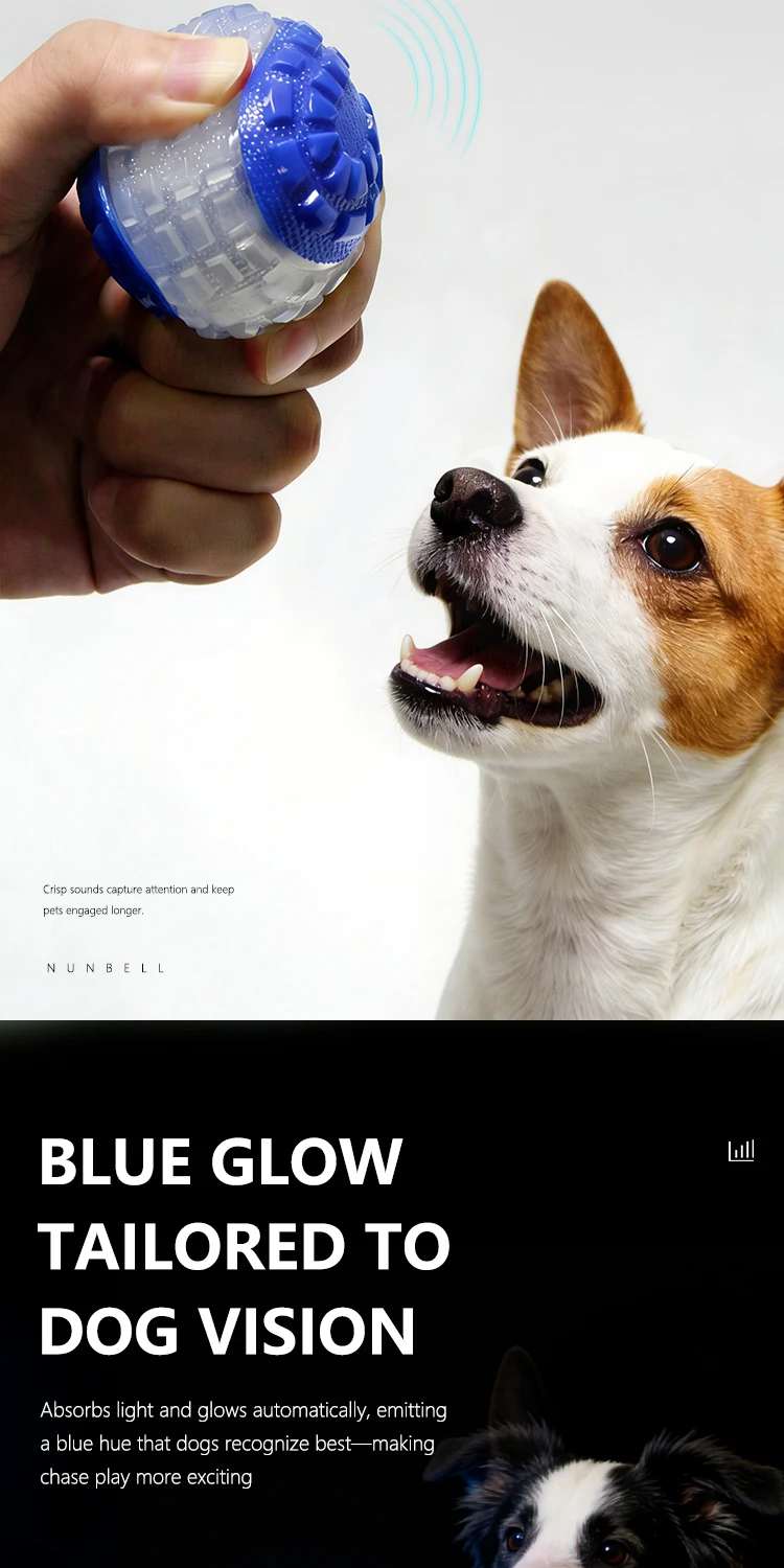 Eco-Friendly High Quality Outdoor Sport Dog Toys Glow-in-the-Dark Interactive Squeaky Training Play Ball-Durable Rubber for