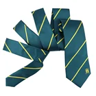 Neckties Men Personalized 1913 Woven Logos Mens Dark Green Colors Stripe Club Custom Wholesale Silk Necktie